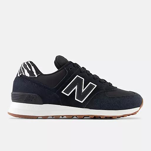 Giày New Balance 574 Nữ Màu Đen Trắng Họa Tiết Ngựa Vằn